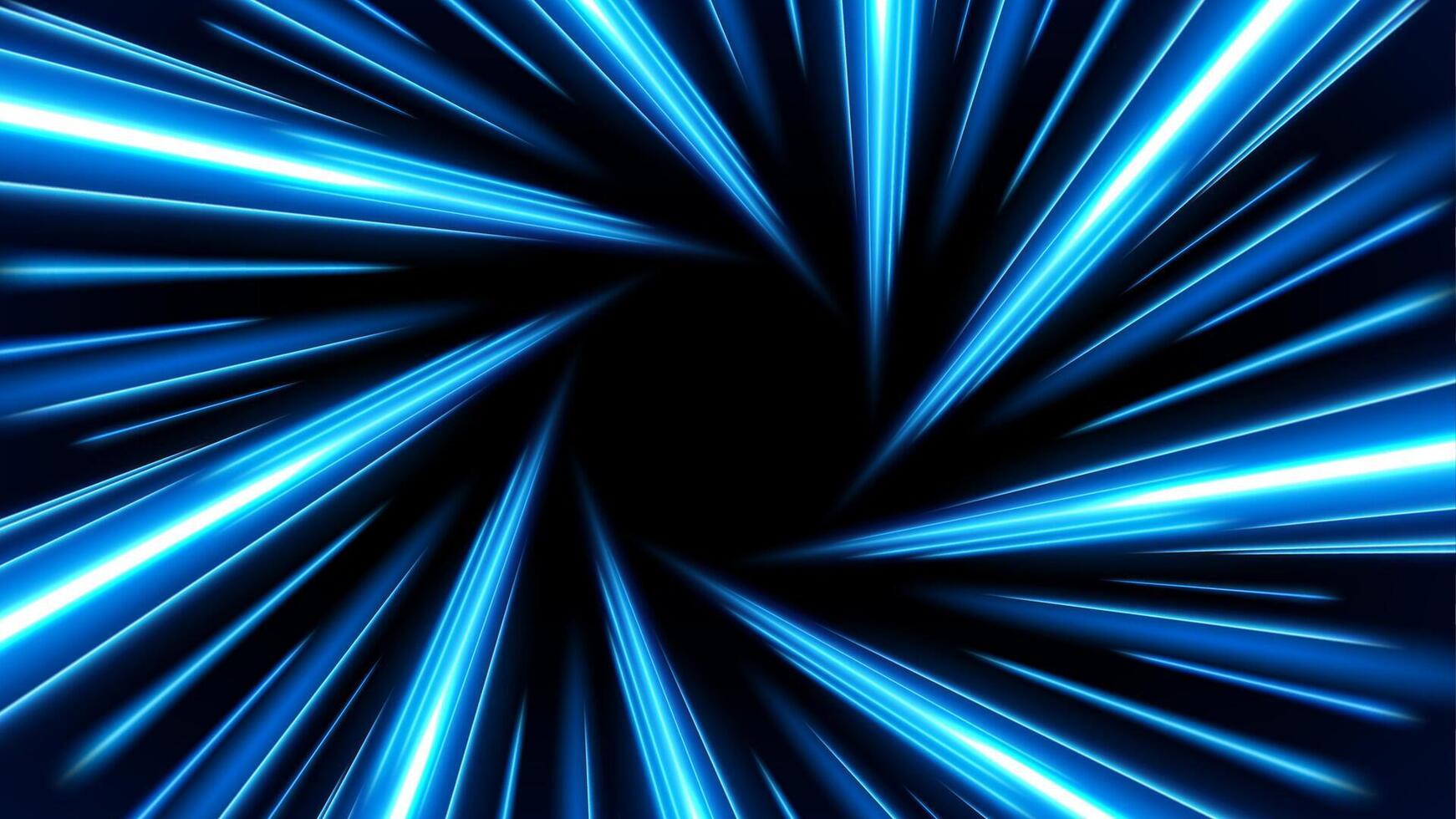 Blue Rays Zoom in Motion Effect, Swirl Light Color Trails vector