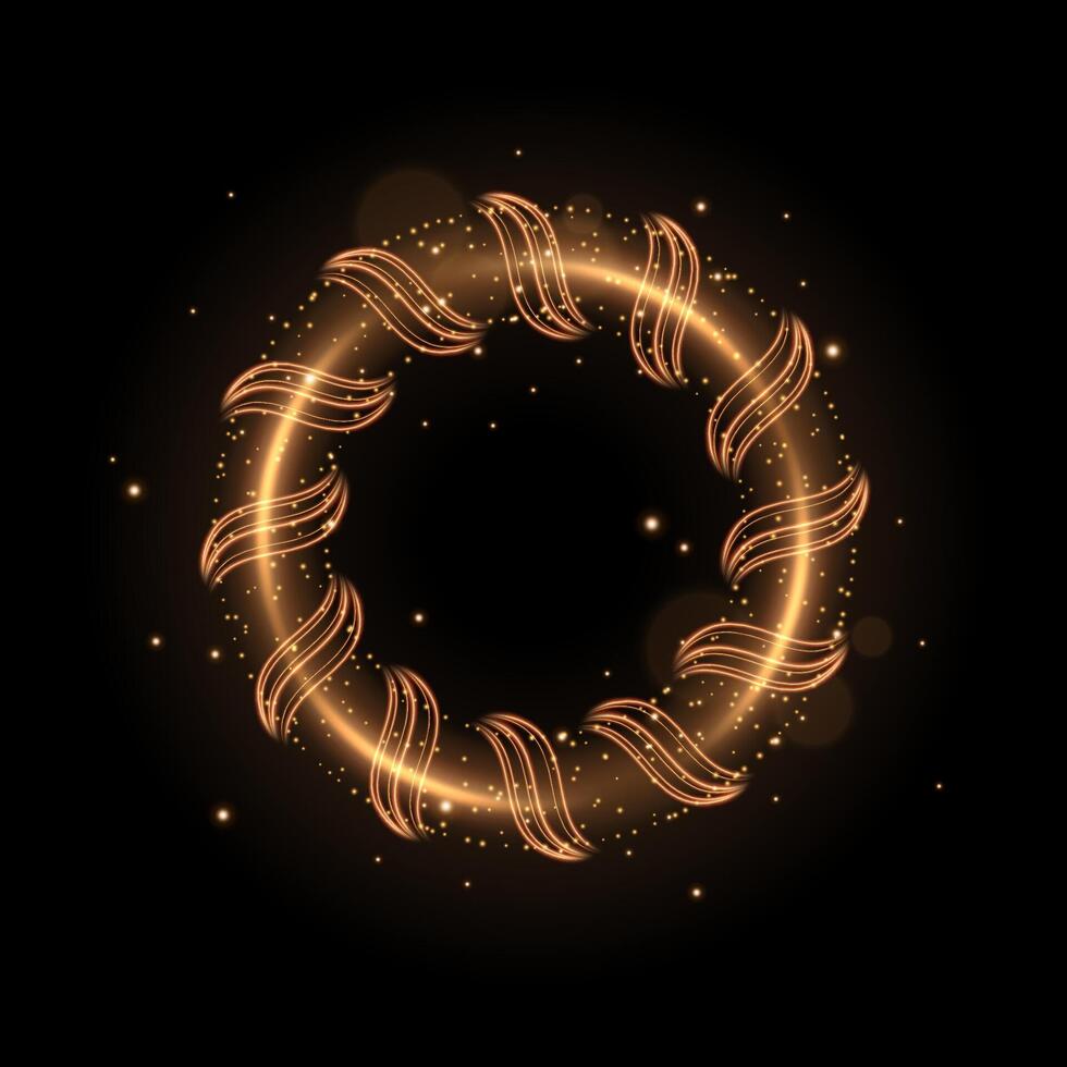 Gold Ring Light Twisted vector