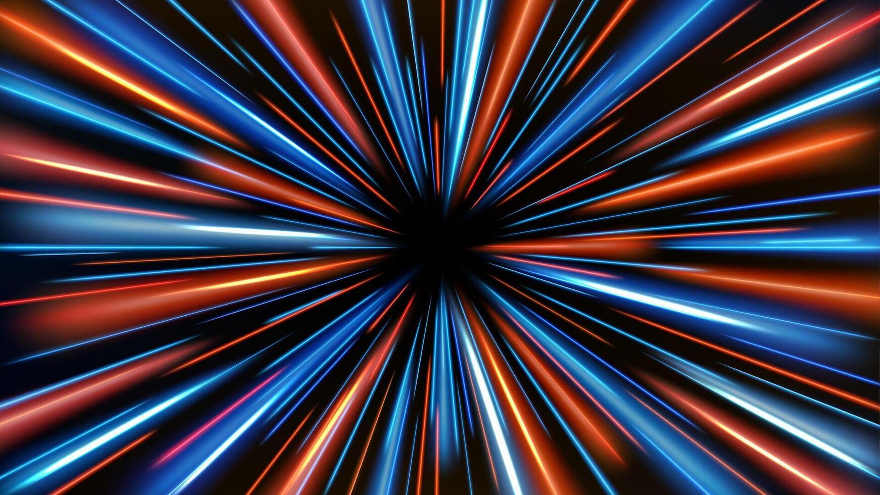 Abstract Tunnel Speed Light Starburst Background Dynamic Technology Concept vector