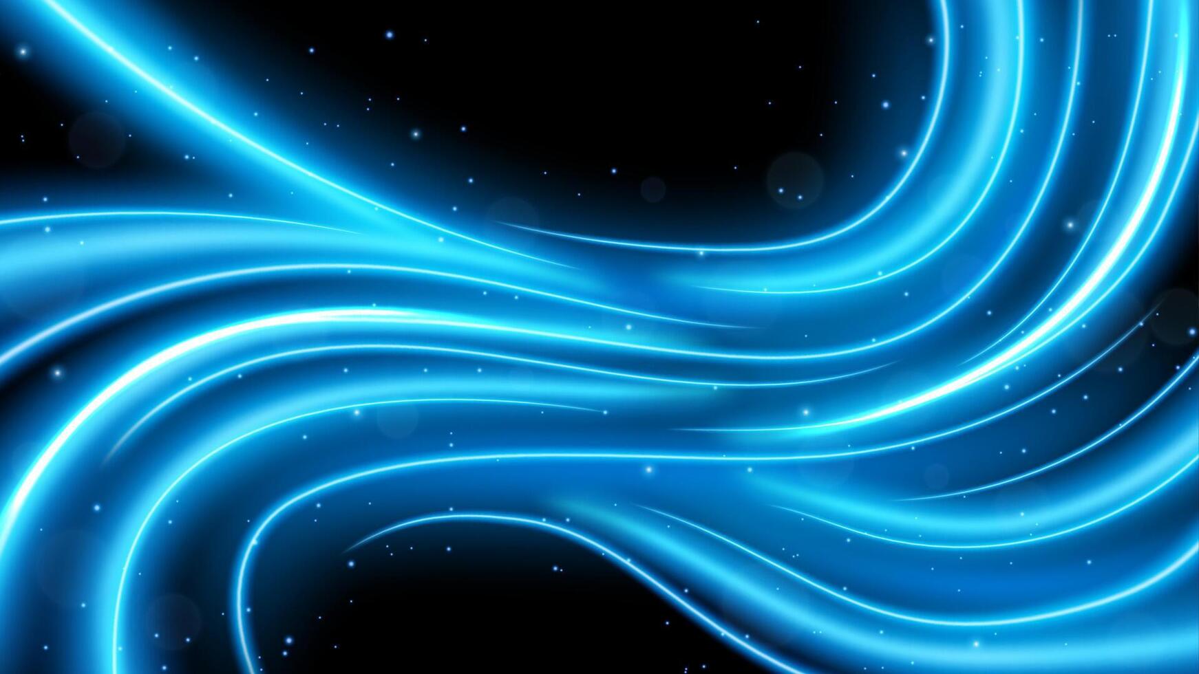 Blue Light Trails, Long Time Exposure Motion Blur Background vector