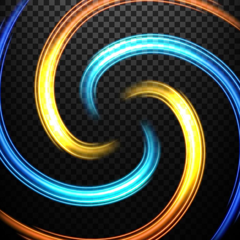 Blue and Gold Light Circle Effect on Dark Background vector