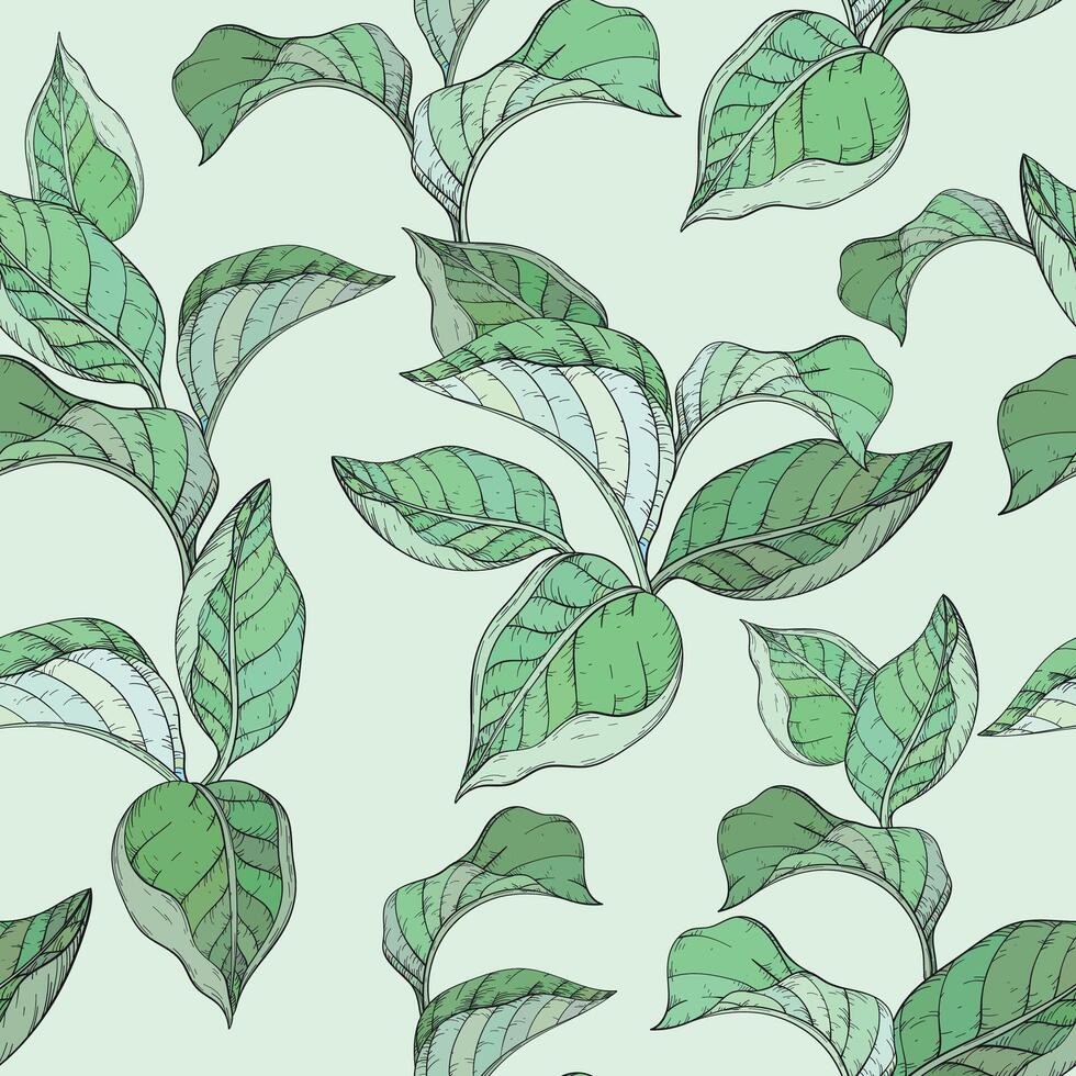 Seamless pattern with forest leafs. vector