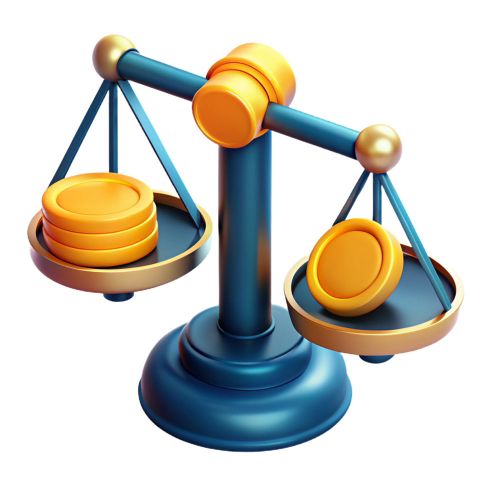 Scale with Gold Coins 3d Design png