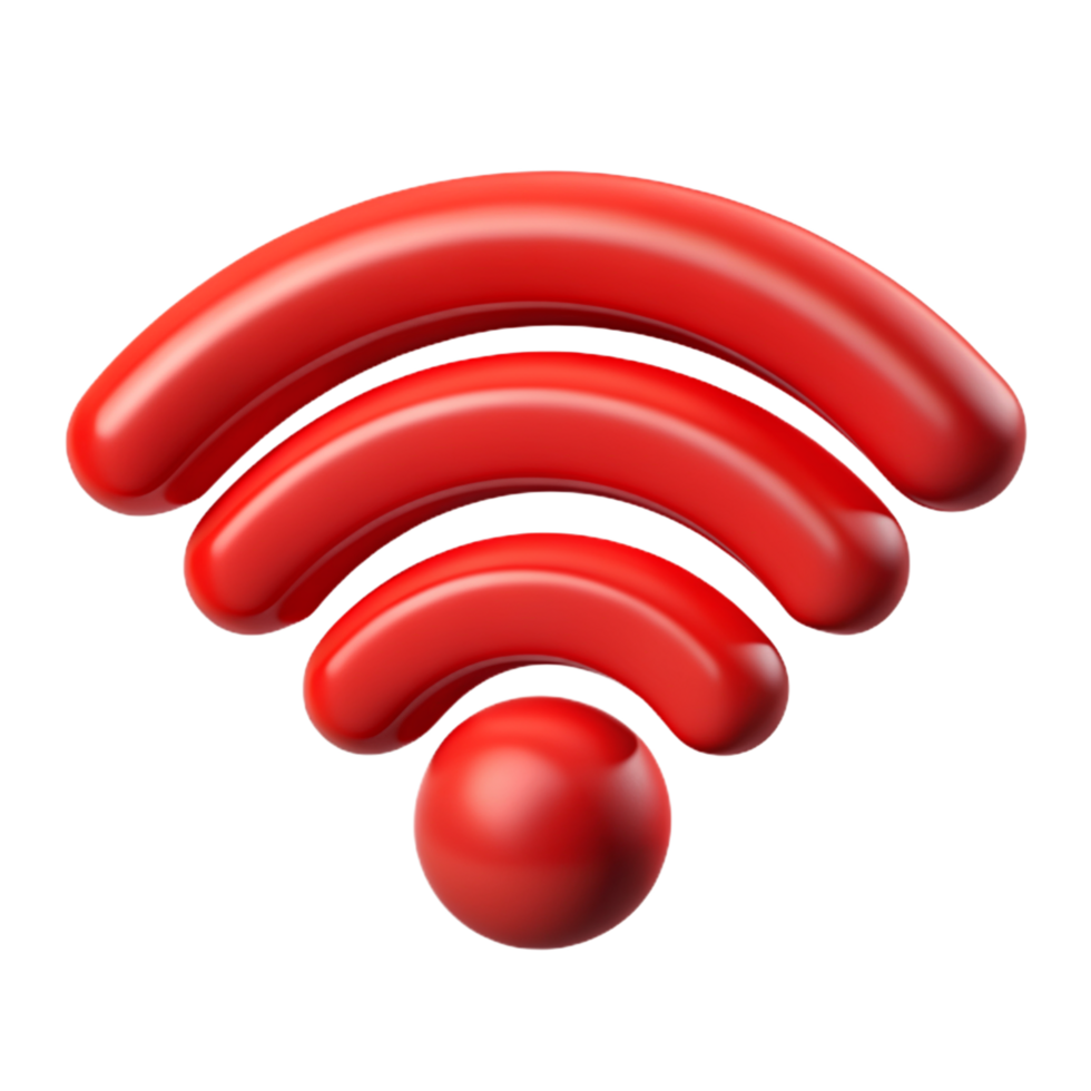 Red Wifi Signal 3d Image png