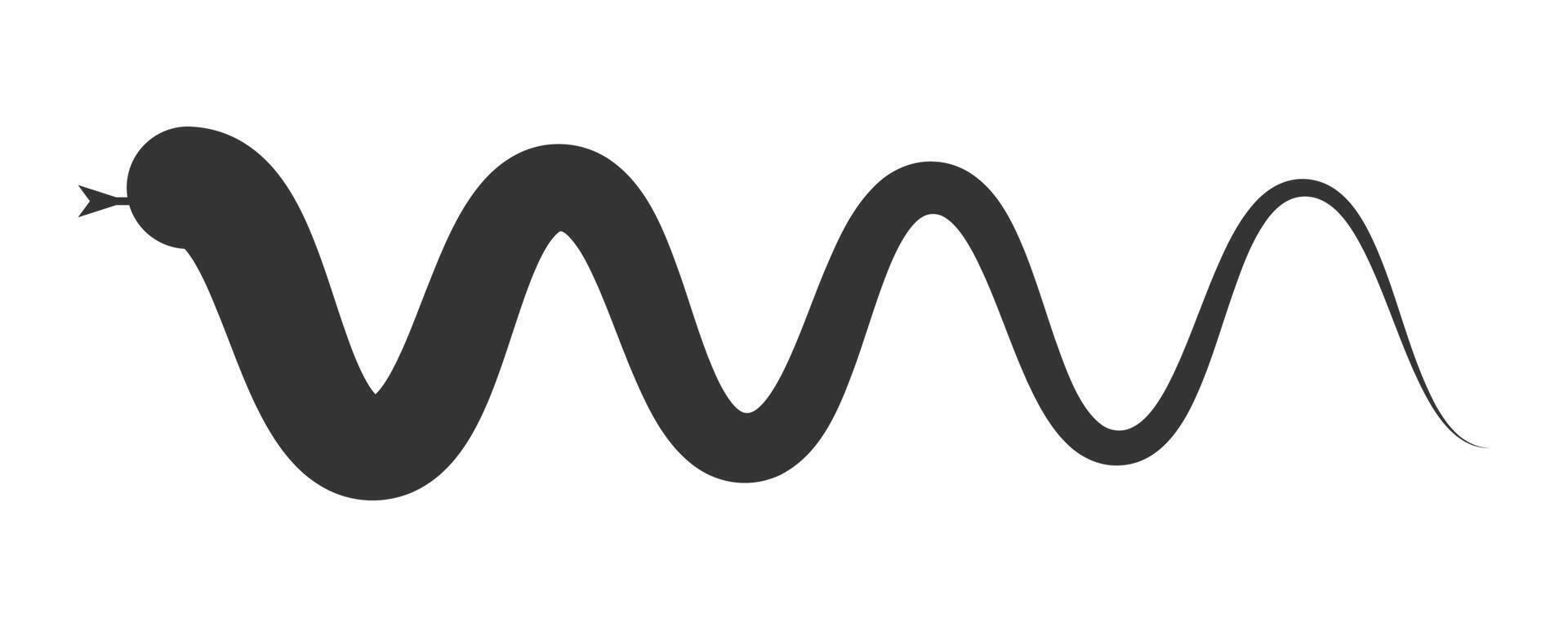 illustration of a snake shape in black and white. Ideal for design, nature themes, and abstract art. vector
