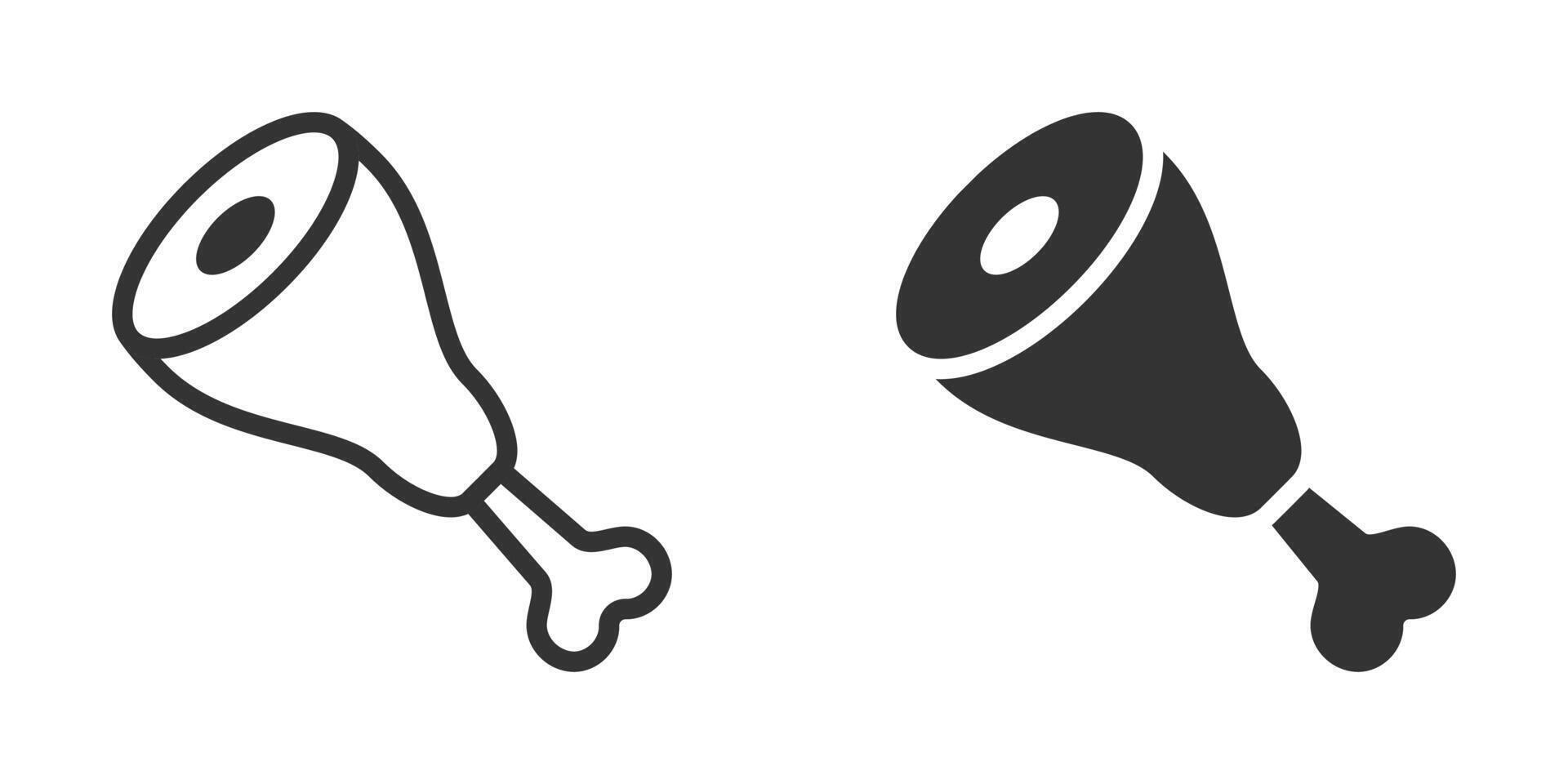 icons of meat legs in minimalist black and white style, perfect for food and culinary themes. vector