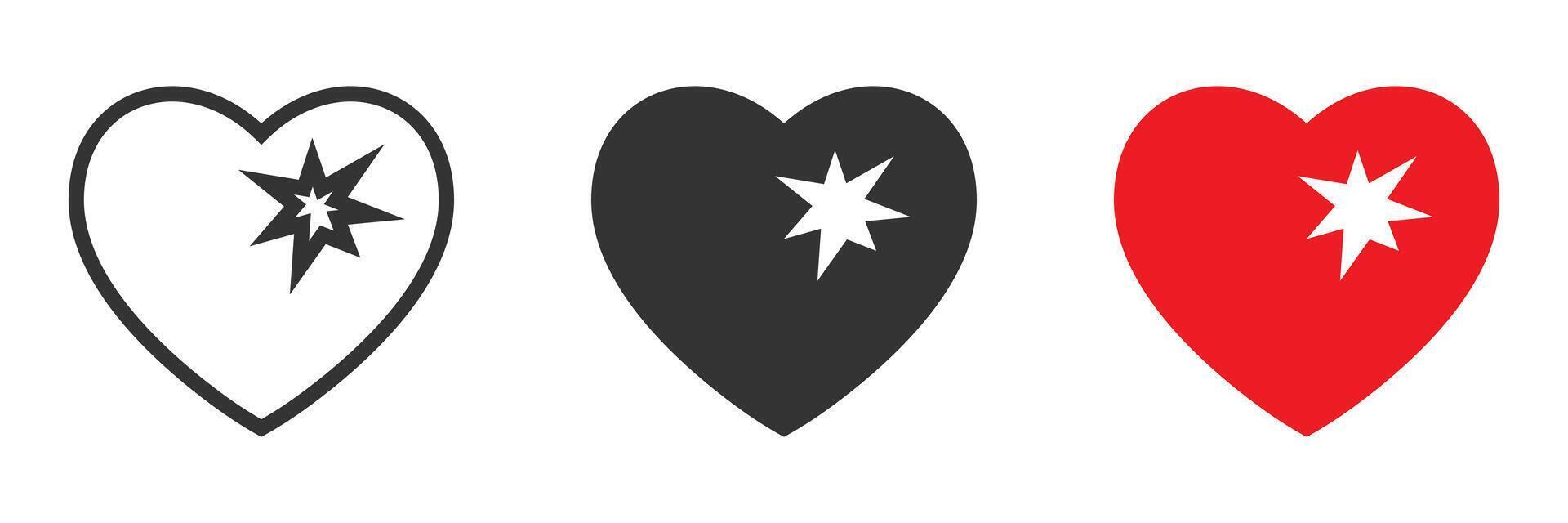Heart with a bullet hole icon. illustration. vector