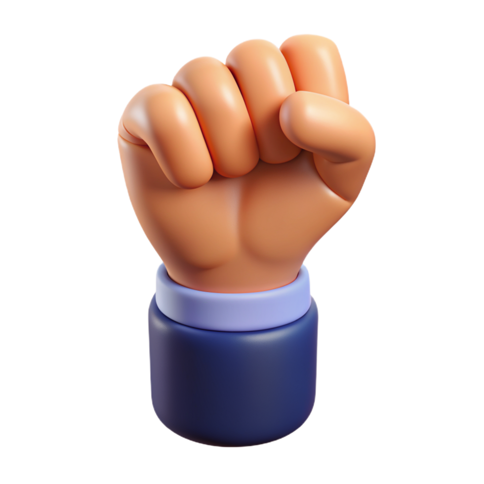 Hand Fist Raise 3d Style png
