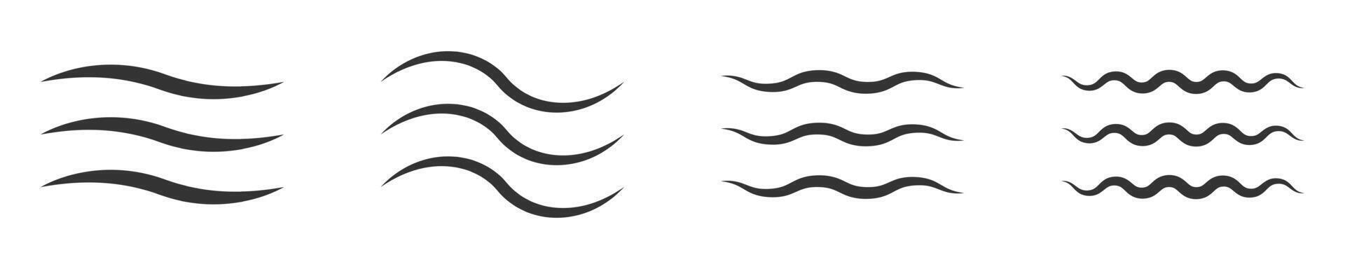 illustration of wave lines in black and white. Perfect for design, water themes, and abstract art. vector