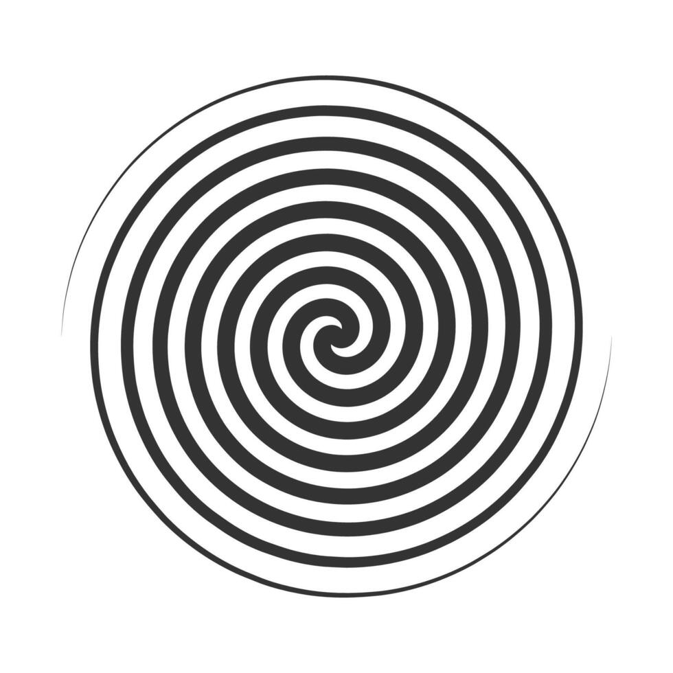 illustration of a hypnotic spiral in black and white. Ideal for design, optical illusions, and abstract art. vector