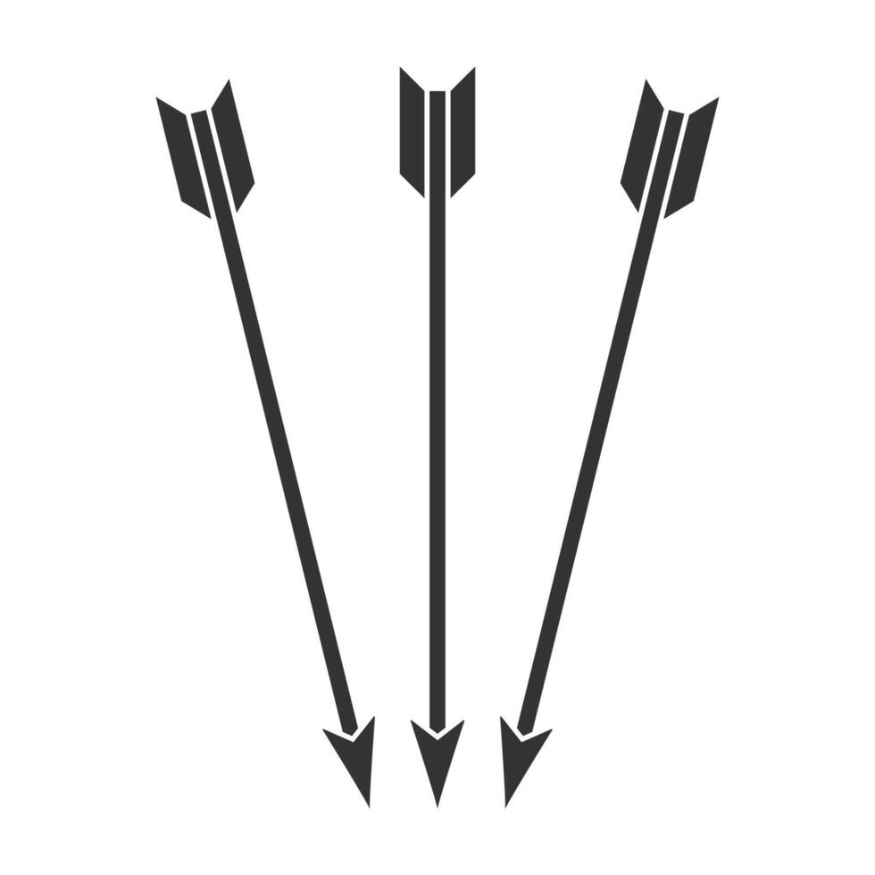 icon of three arrows pointing downward in a minimalist black and white style. vector