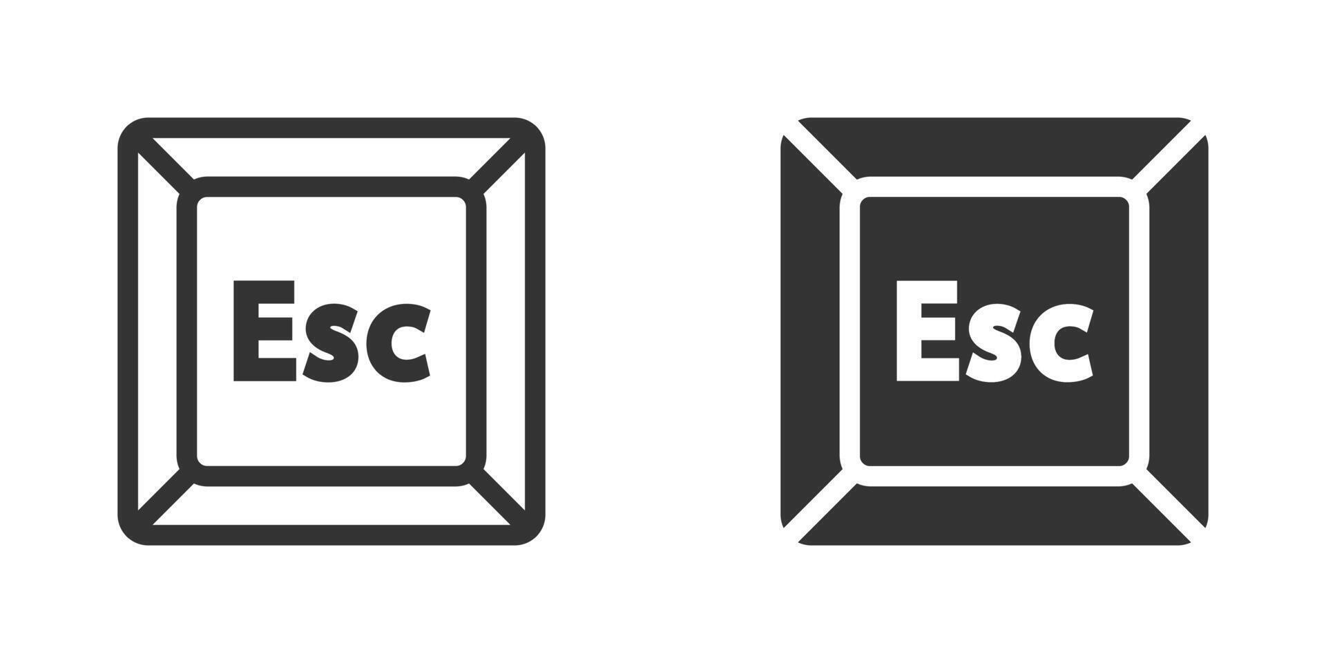 illustration of Esc key icons in black and white. Perfect for representing computer keyboards, technology, and digital interface concepts. vector