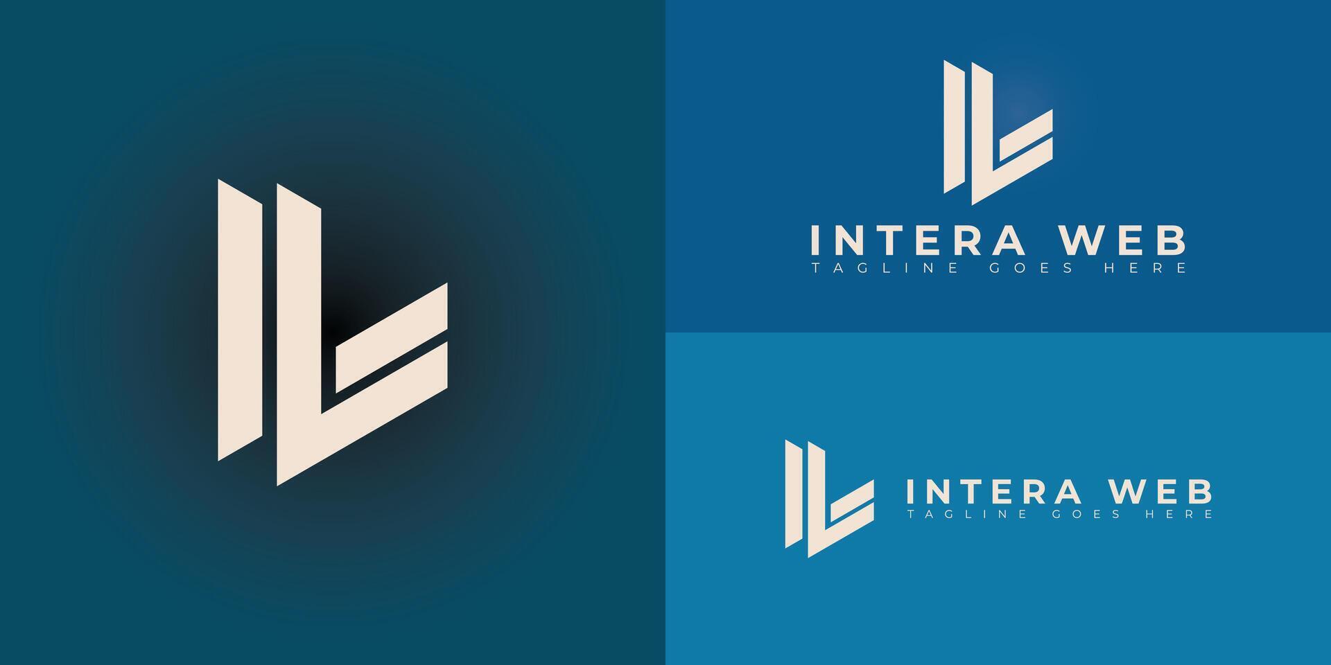 Abstract initial letters IW or WI logo in soft gold color isolated on multiple background colors. The logo is suitable for web design service logo design illustration inspiration templates. vector