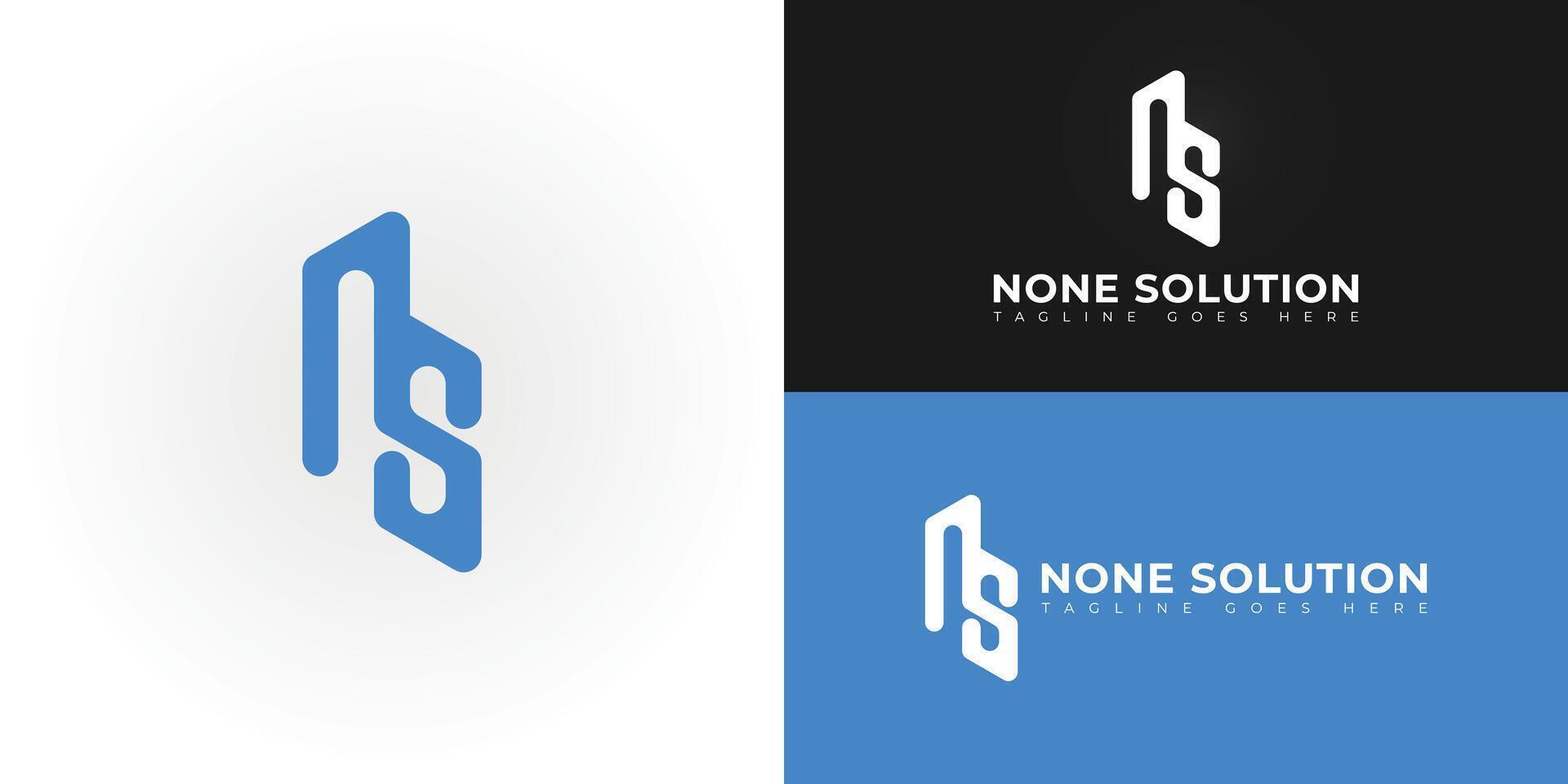 Abstract initial letters NS or SN logo in blue color isolated on multiple background colors. The logo is suitable for business consultant company logo design illustration inspiration templates. vector
