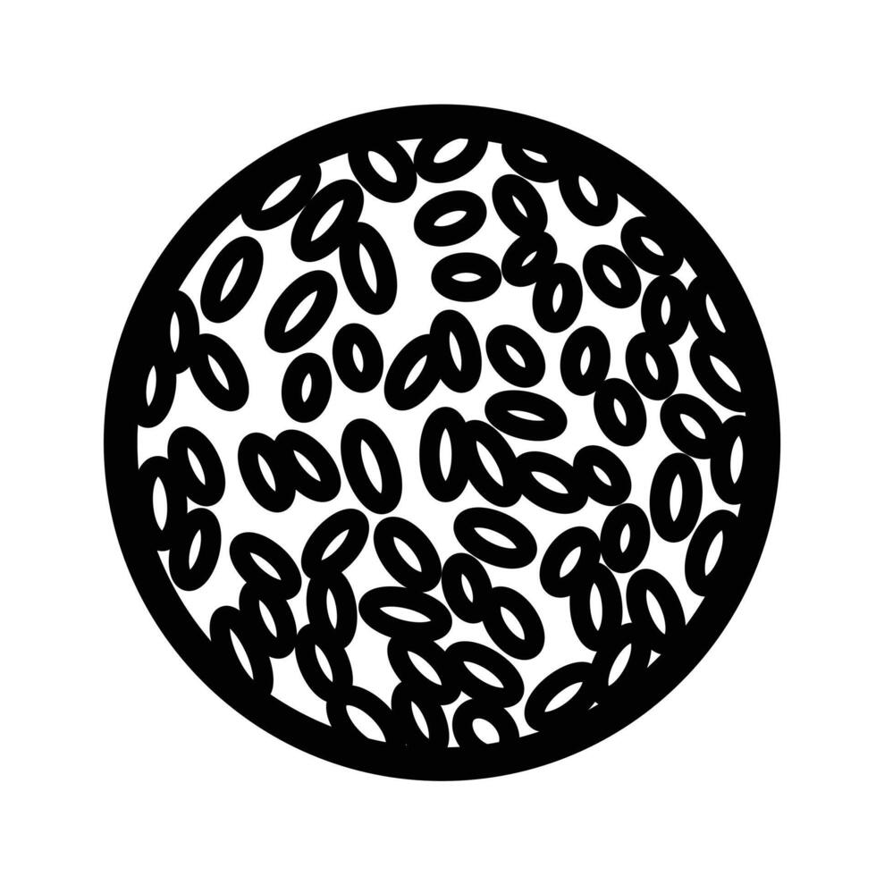 Onde-onde or sesame ball indonesian cake or snack food icon illustration isolated on square white background. Simple flat cartoon art styled drawing. vector