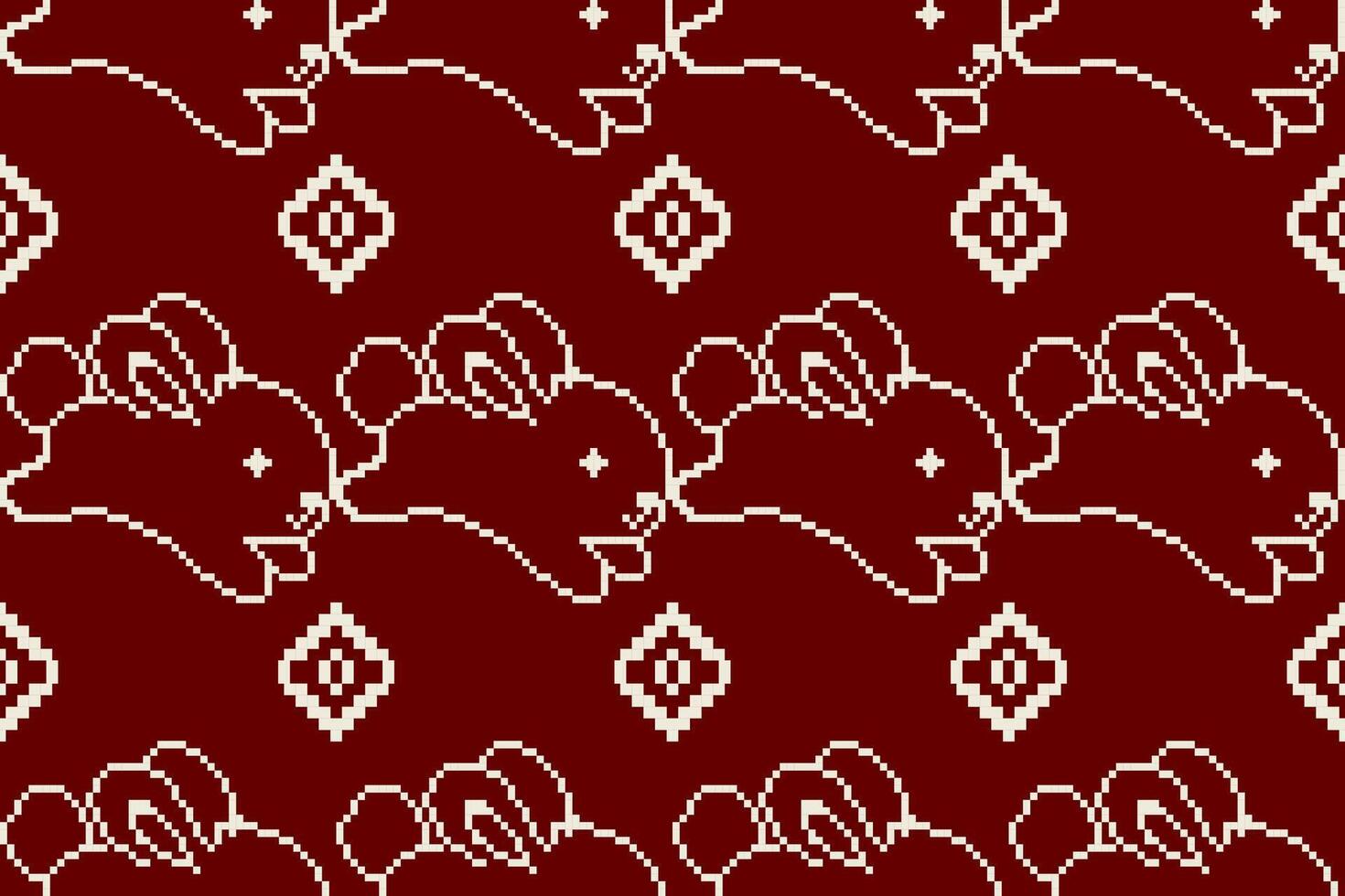 Pixel ethnic pattern oriental traditional. design fabric pattern textile African Indonesian Indian seamless Aztec style abstract illustration vector