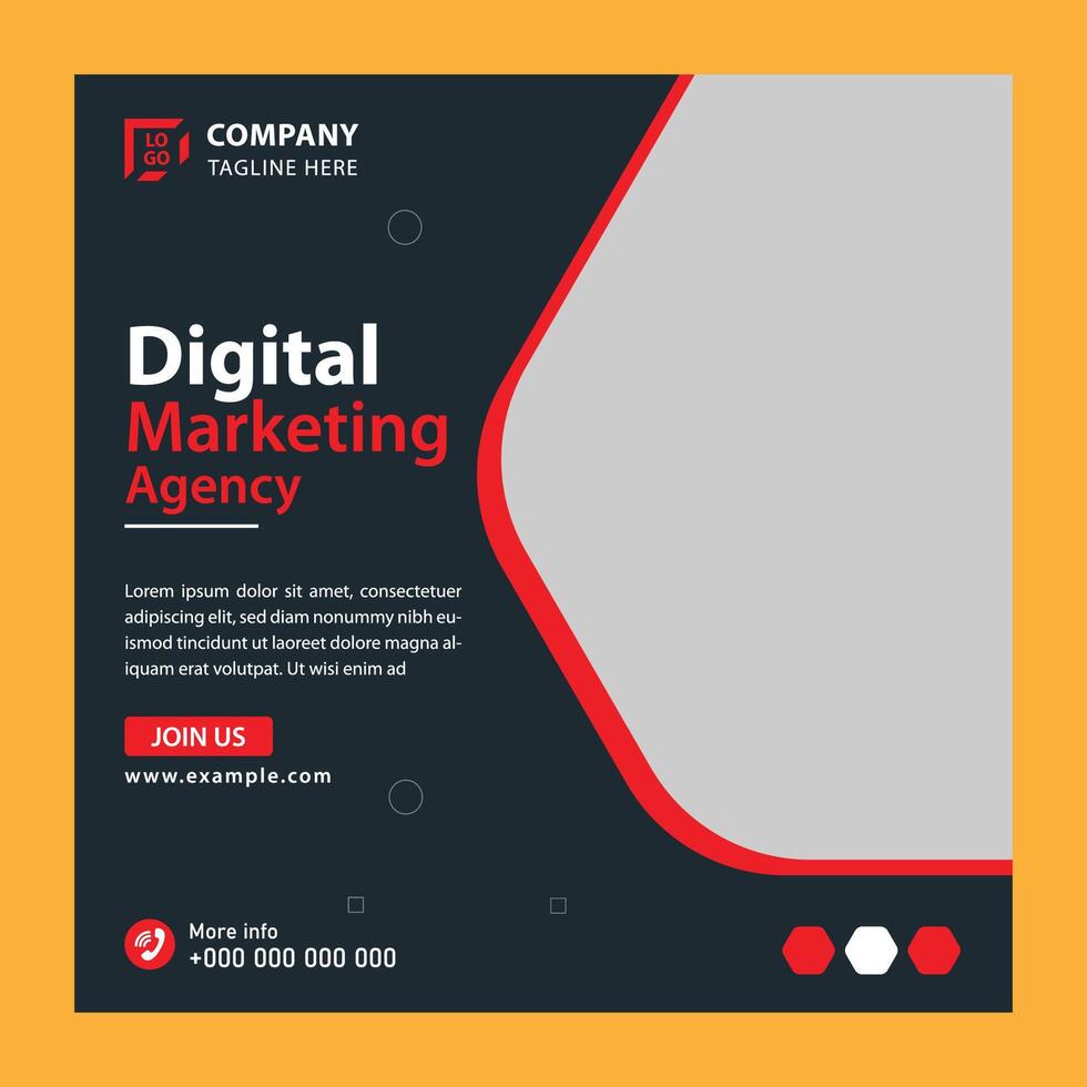 Digital Marketing Post Template Design for Social Media vector