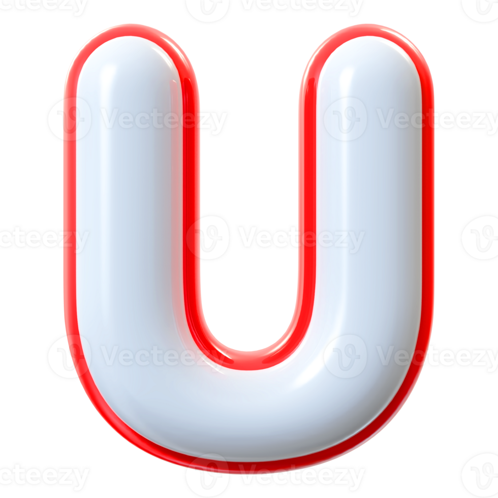 3D Font Letter U uppercase png