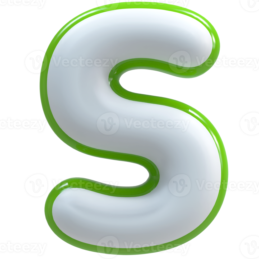 3D Font Letter S uppercase png