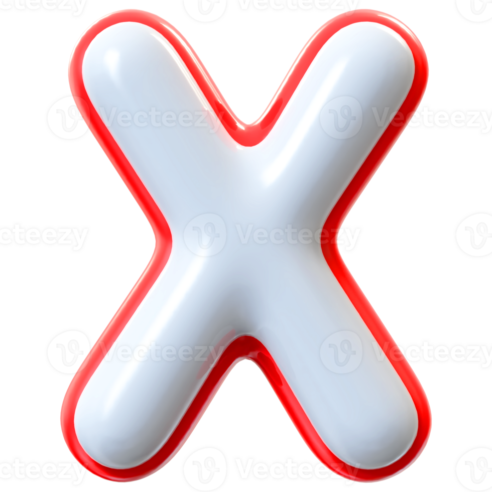 3D Font Letter X uppercase png