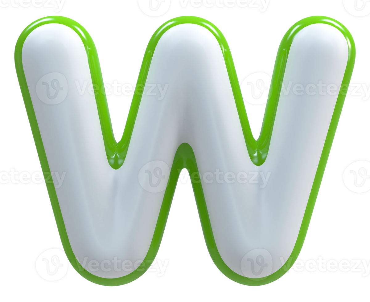 3D Font Letter W uppercase png