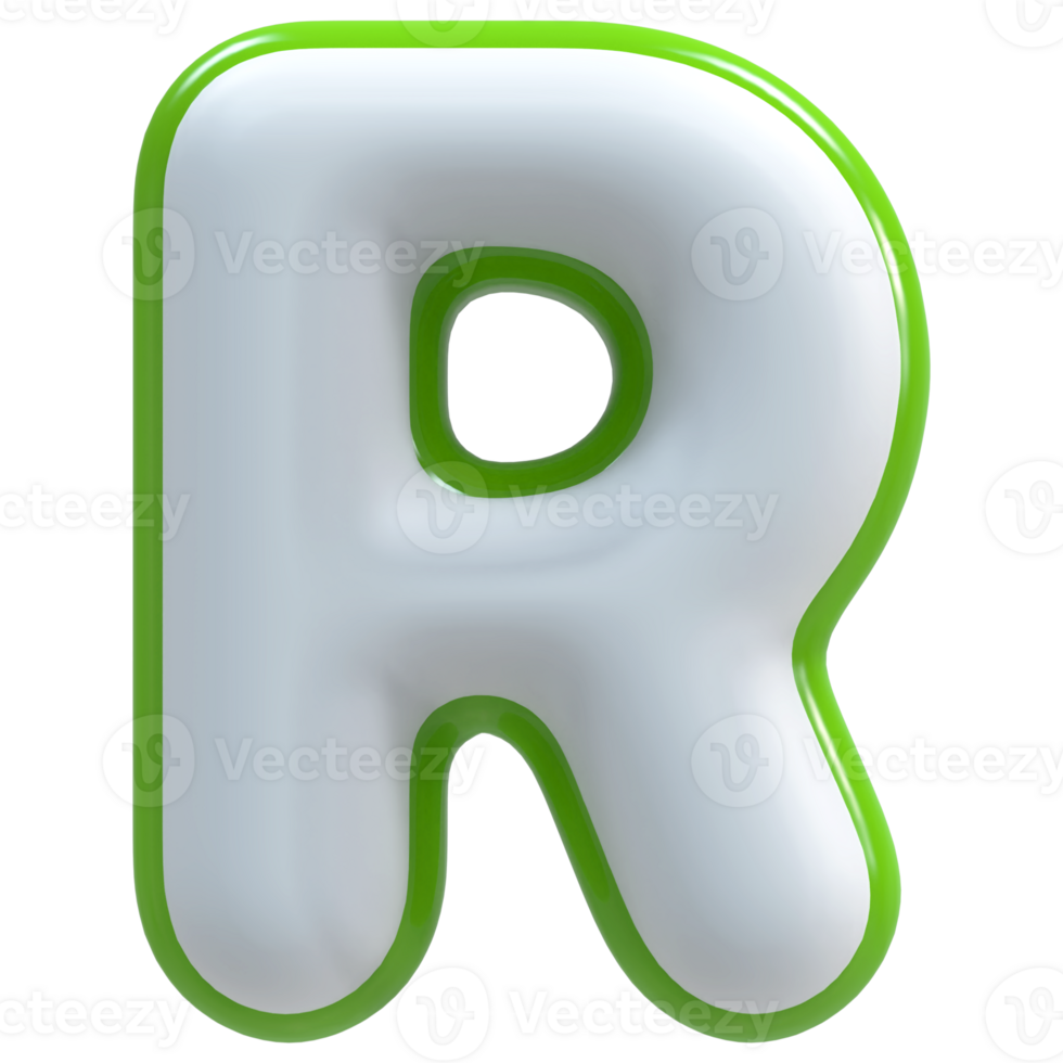 3D Font Letter R uppercase png