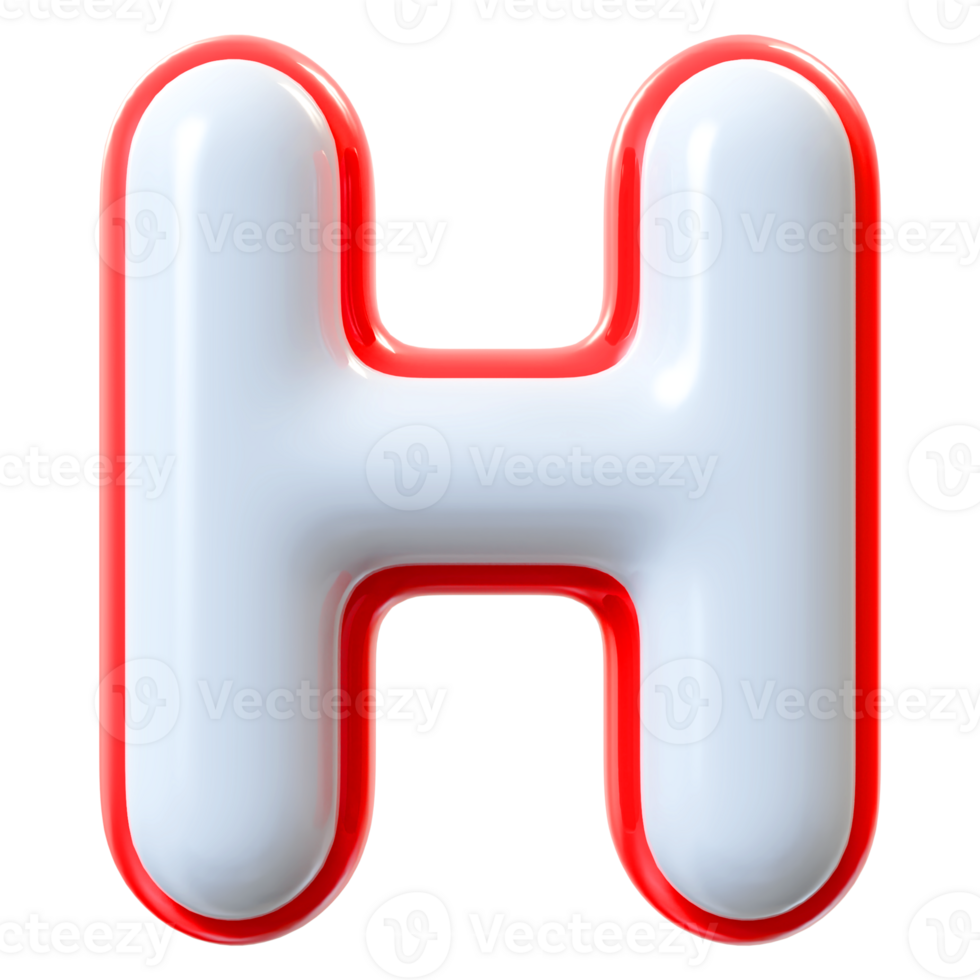 3D Font Letter H uppercase png