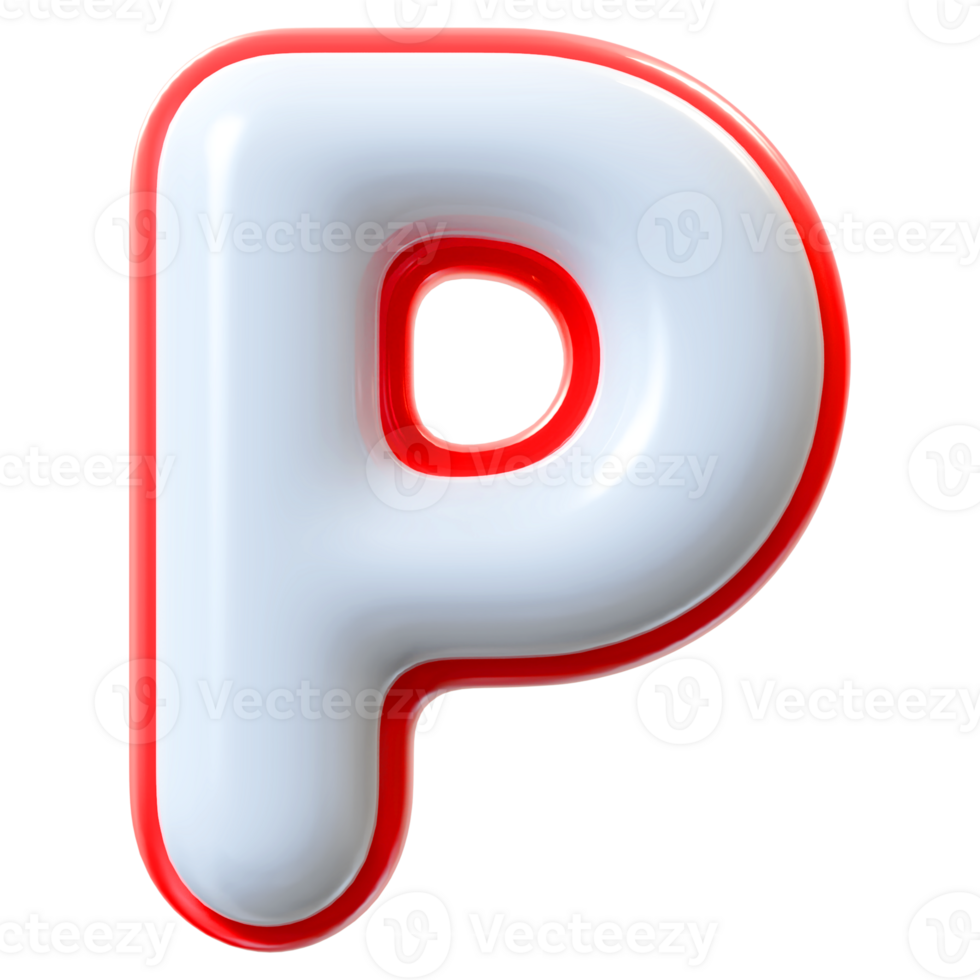 3D Font Letter P uppercase png