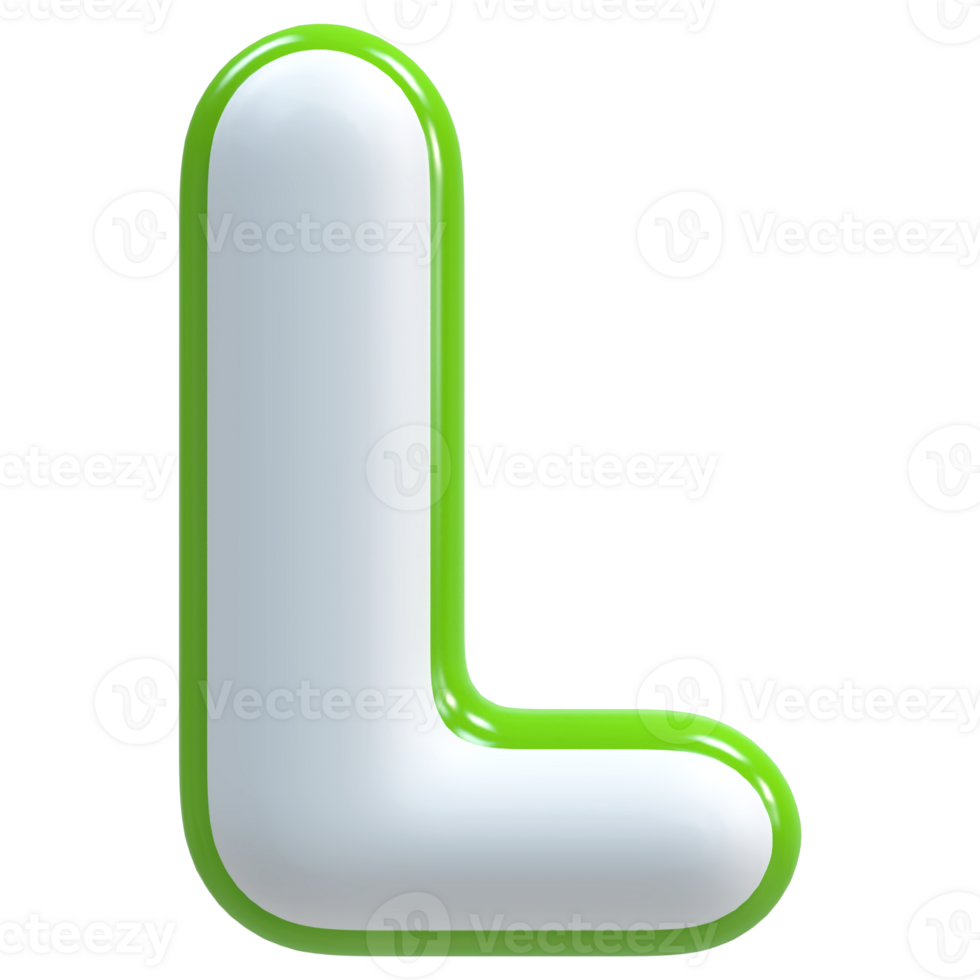 3D Font Letter L uppercase png
