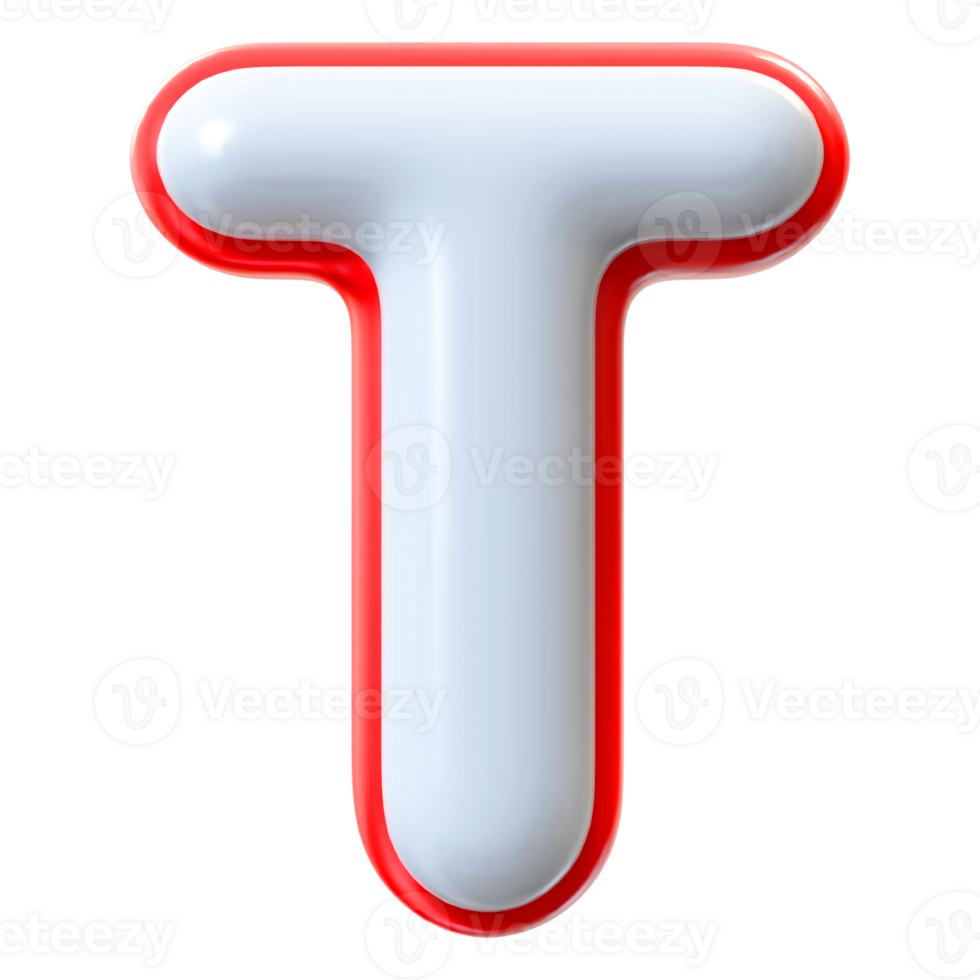 3D Font Letter T uppercase png