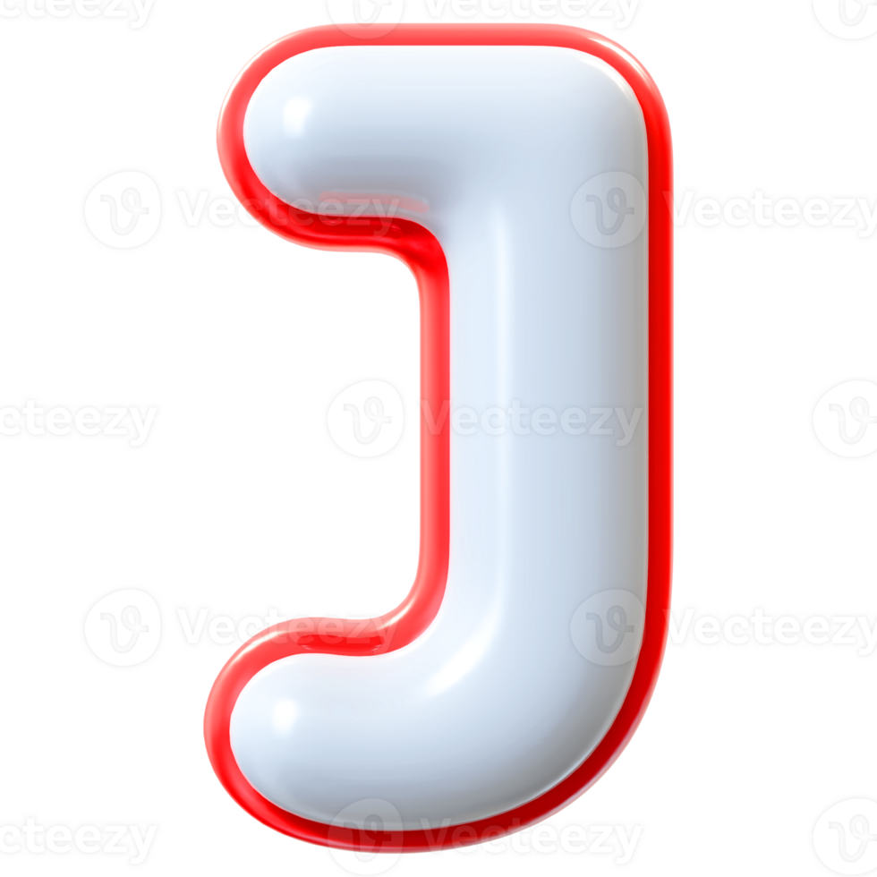 3D Font Letter J uppercase png
