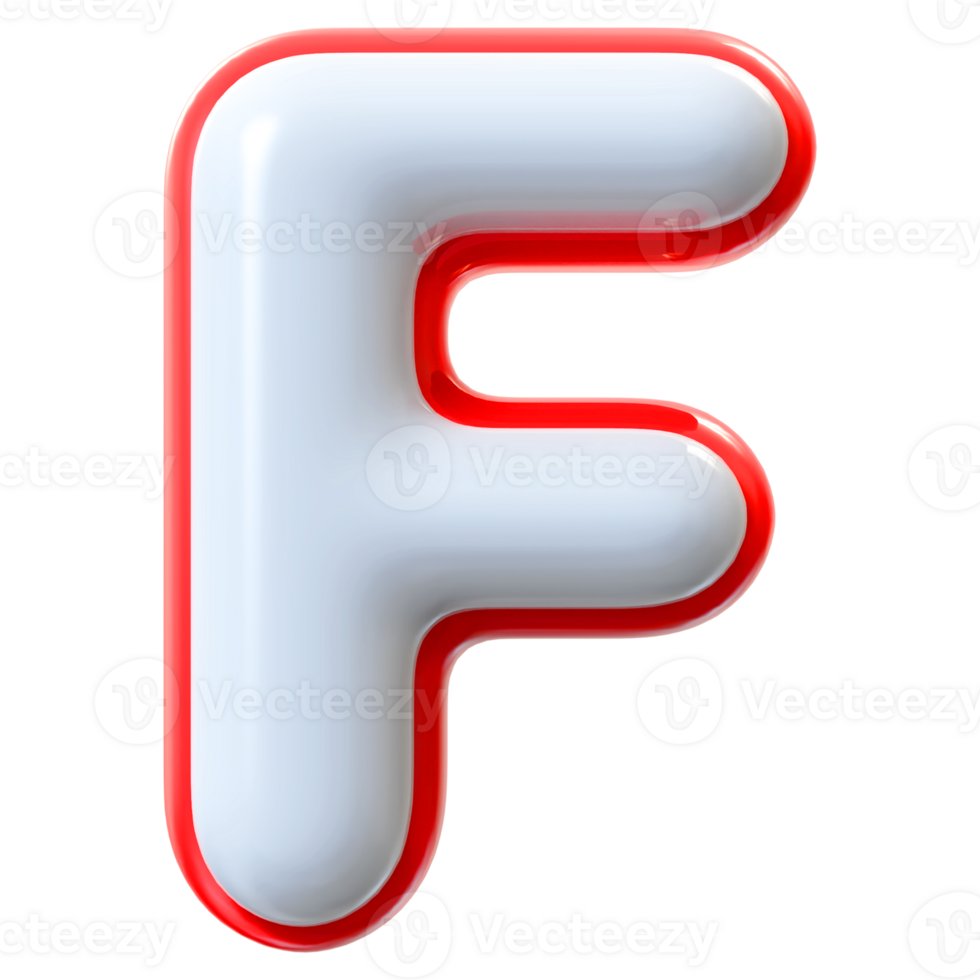 3D Font Letter F uppercase png