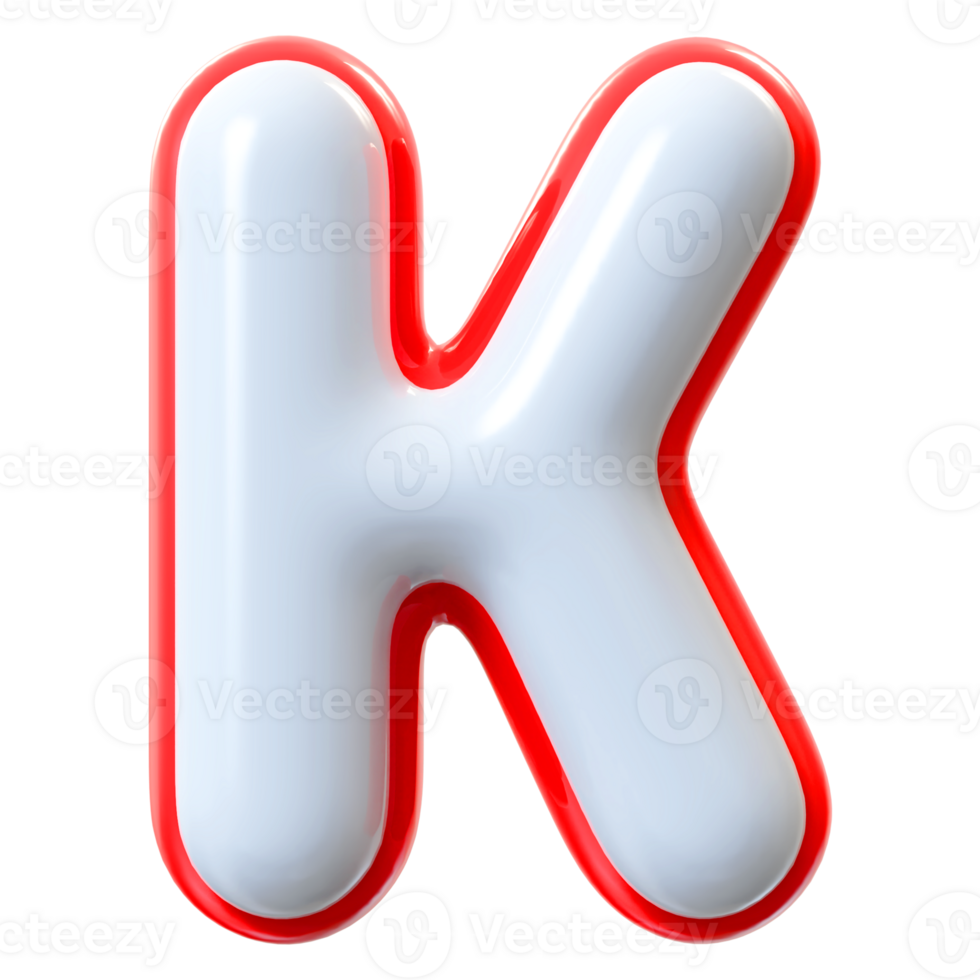 3D Font Letter K uppercase png