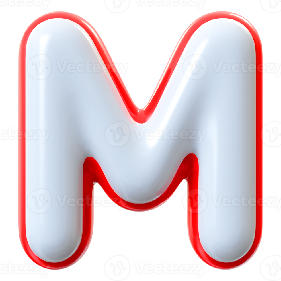 3D Font Letter M uppercase png