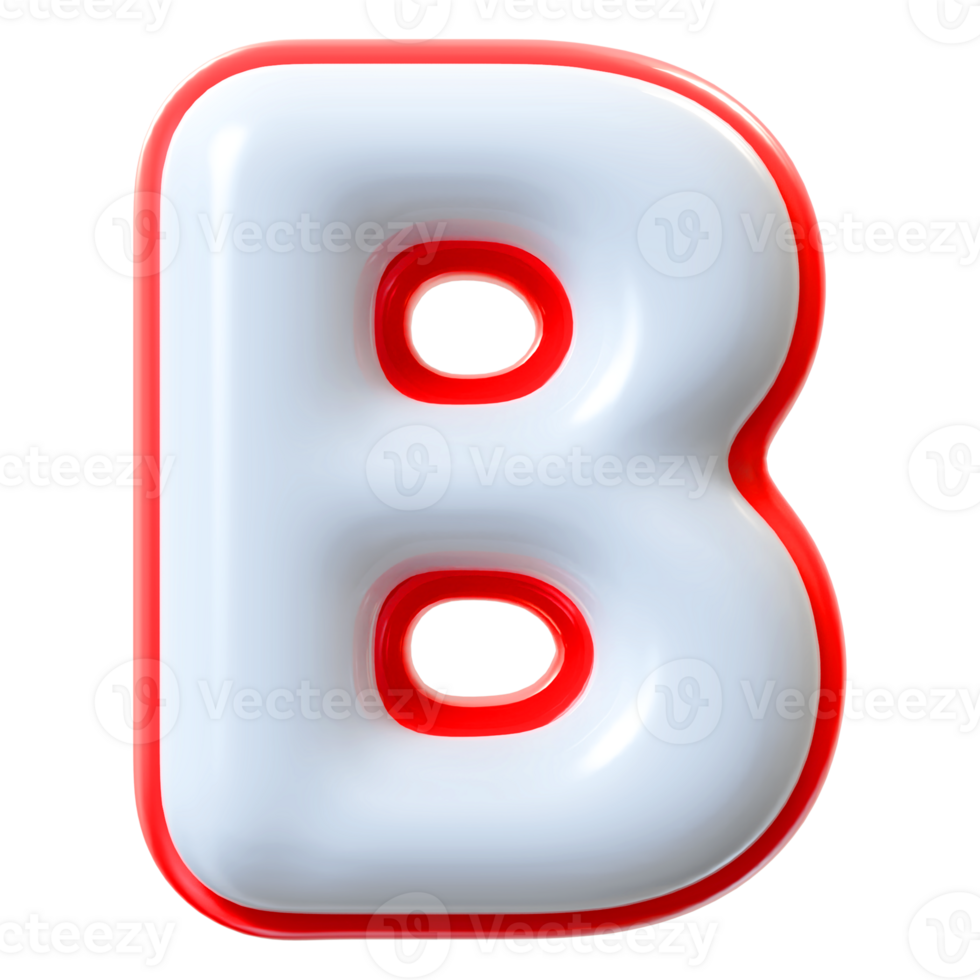 3D Font Letter B uppercase png