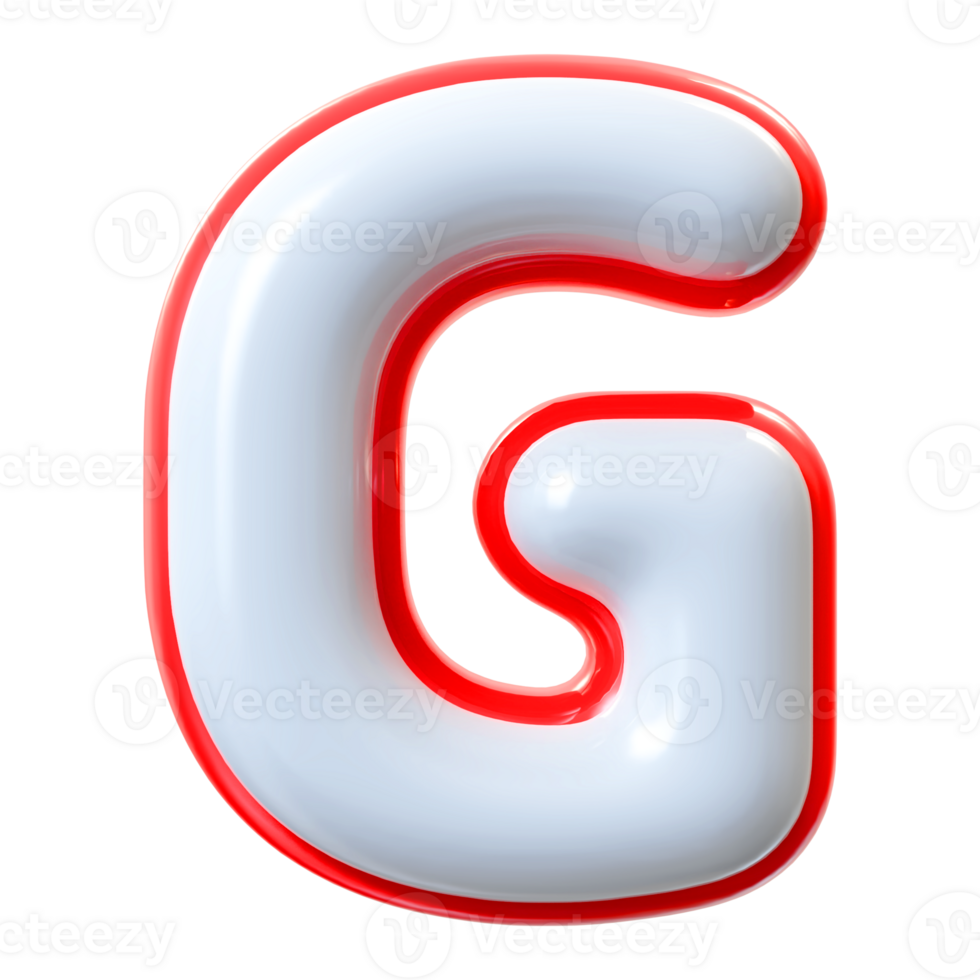3D Font Letter G uppercase png