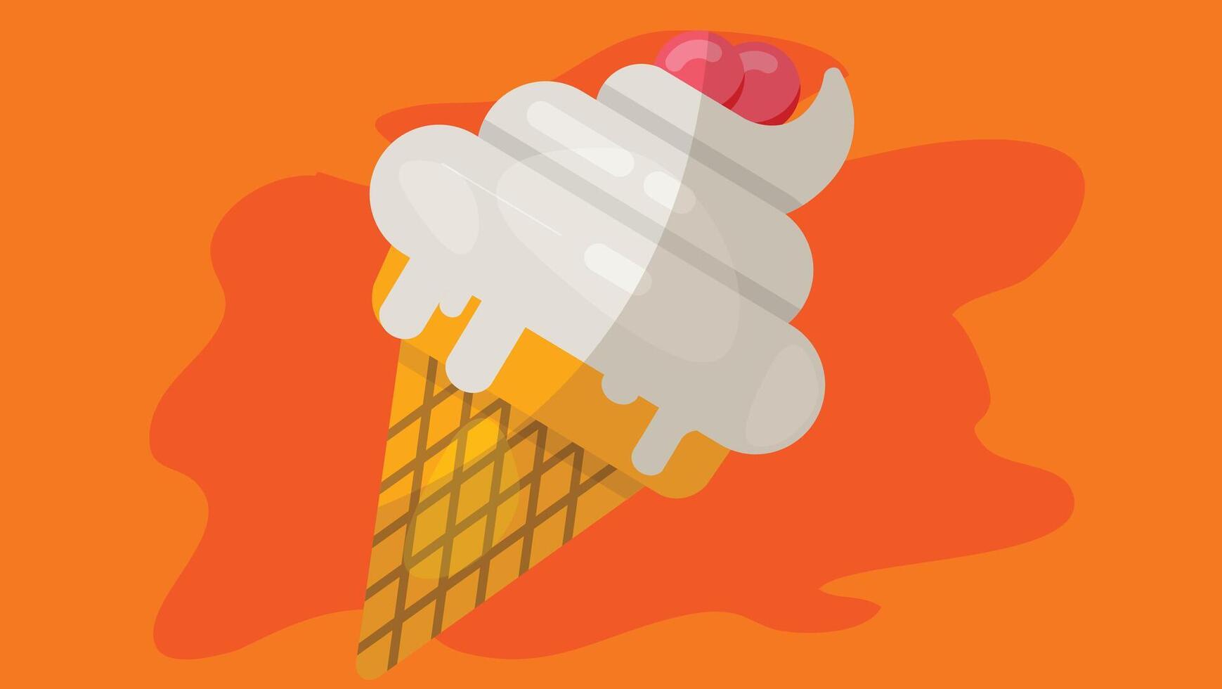 Ice cream cones fast food isolated graphic vector