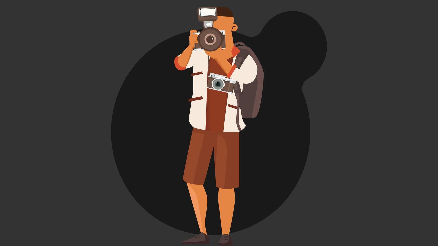 Travelers around the world enjoying the sightseeing illustration vector