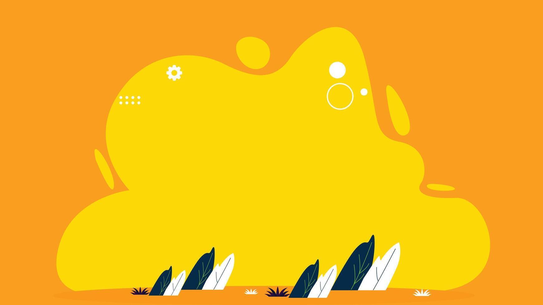 Abstract background with plants and solid color background vector