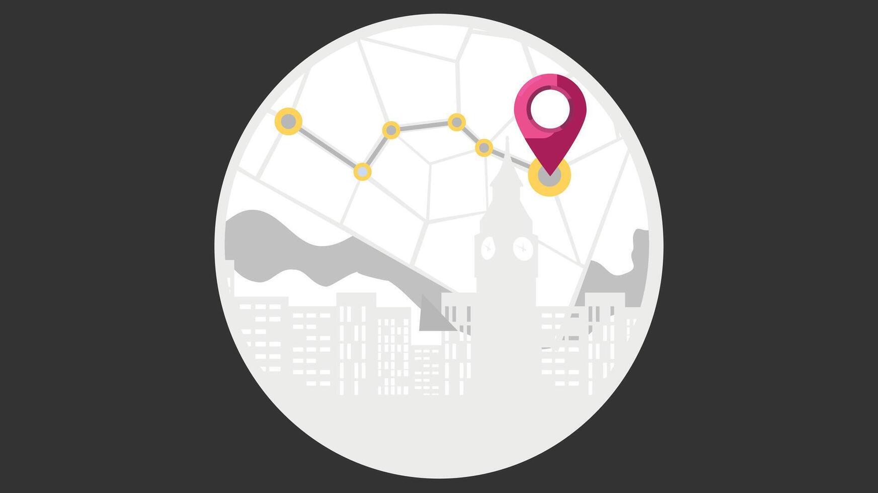 Taxi booking app with tracking map to destination vector