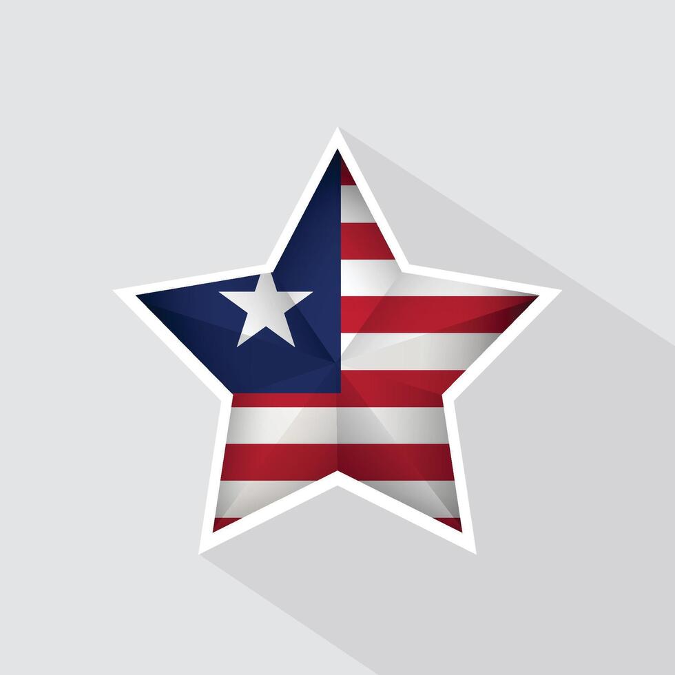 Liberia Flag Star Shape Icon vector