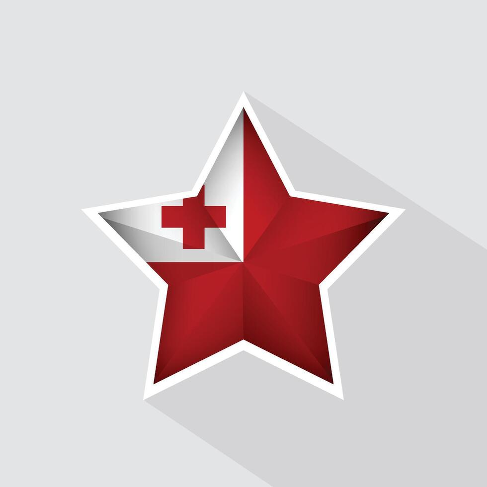 Tonga Flag Star Shape Icon vector