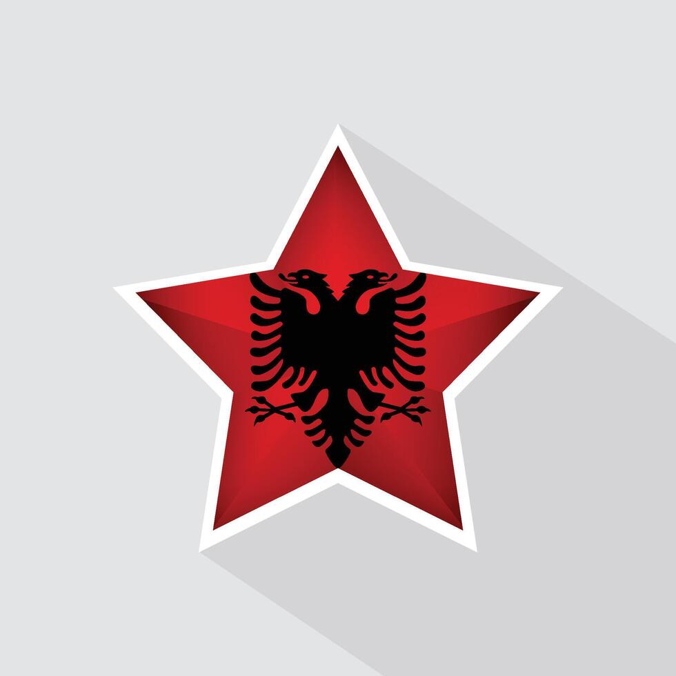 Albania Flag Star Shape Icon vector