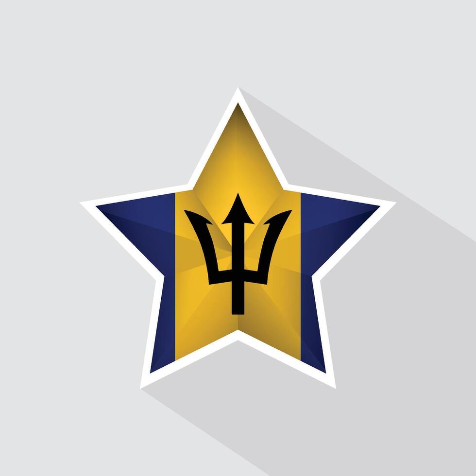 Barbados Flag Star Shape Icon vector