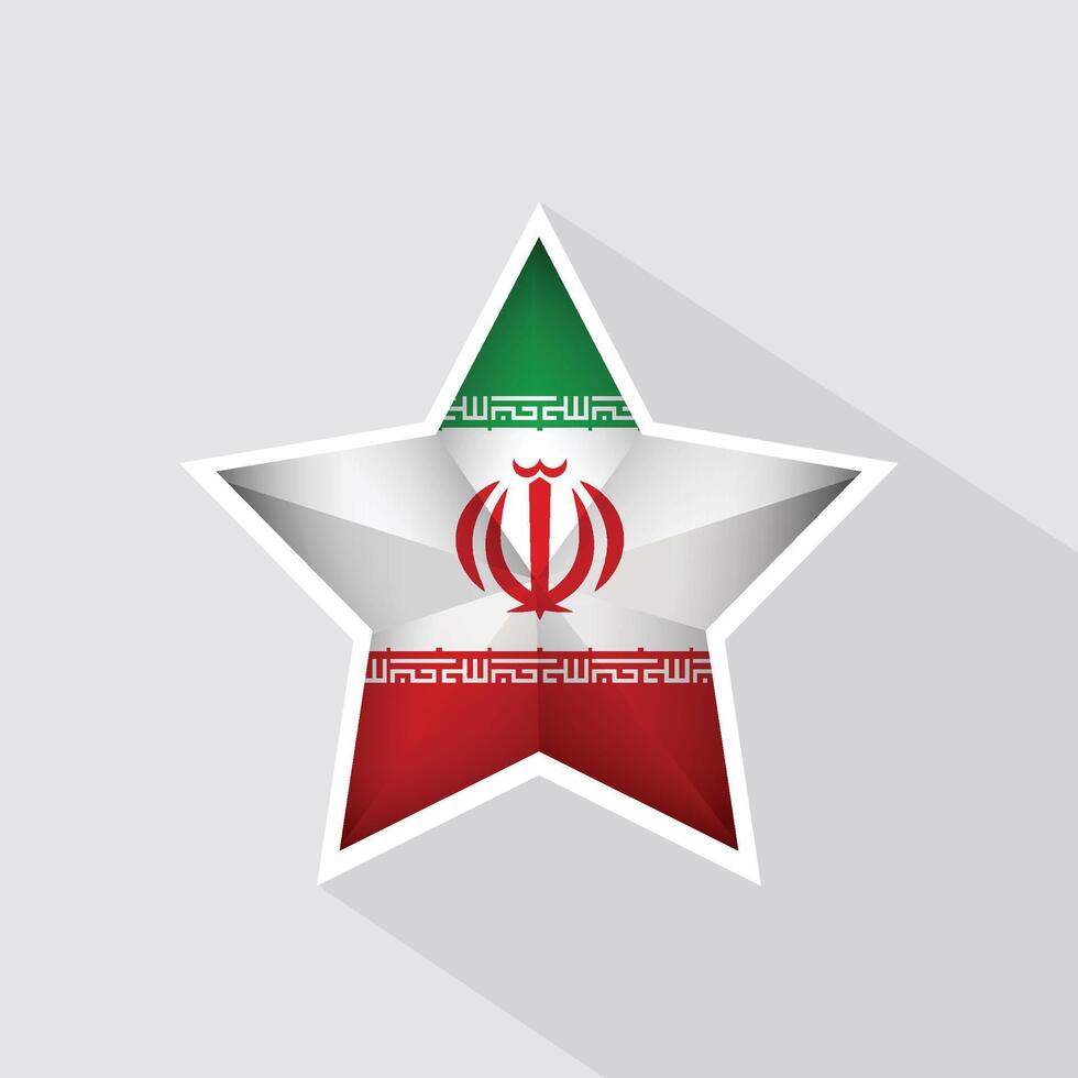 Iran Flag Star Shape Icon vector