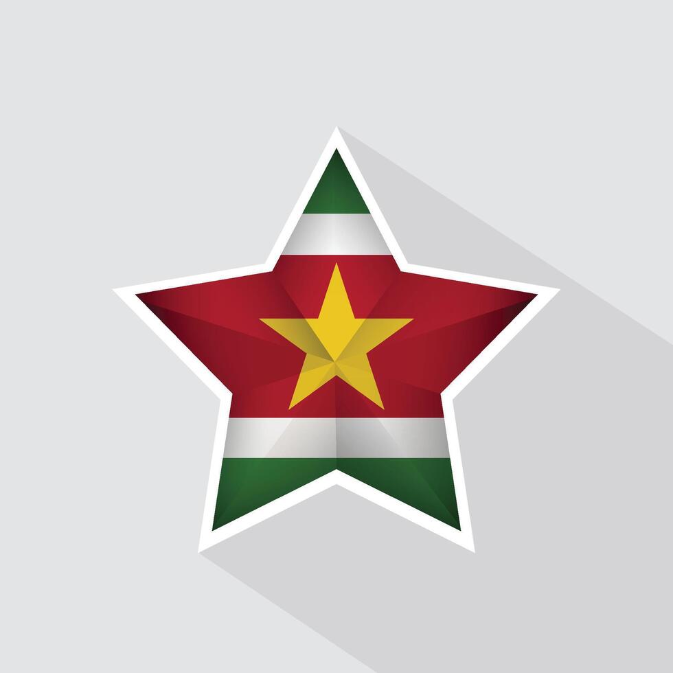 Suriname Flag Star Shape Icon vector