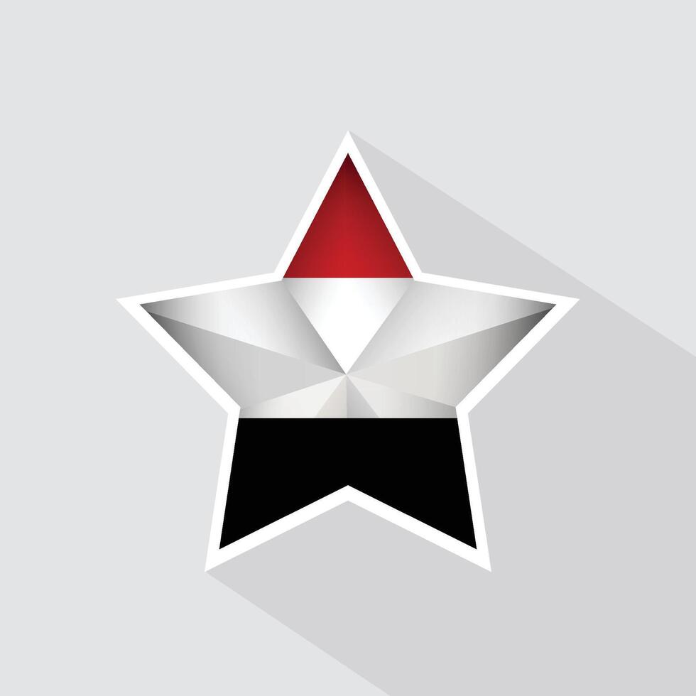 Yemen Flag Star Shape Icon vector