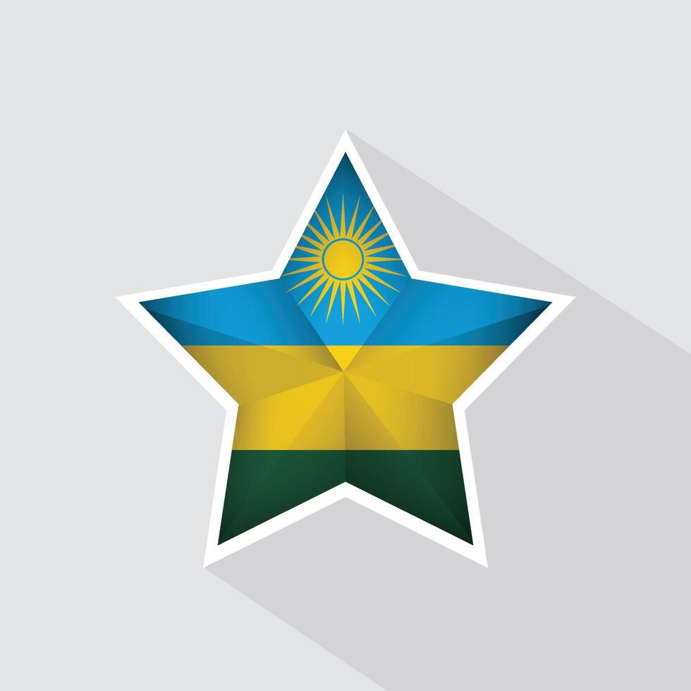 Rwanda Flag Star Shape Icon vector