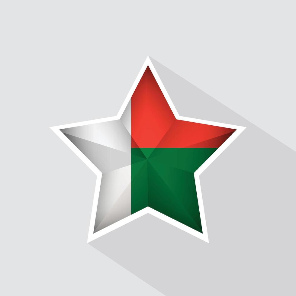 Madagascar Flag Star Shape Icon vector