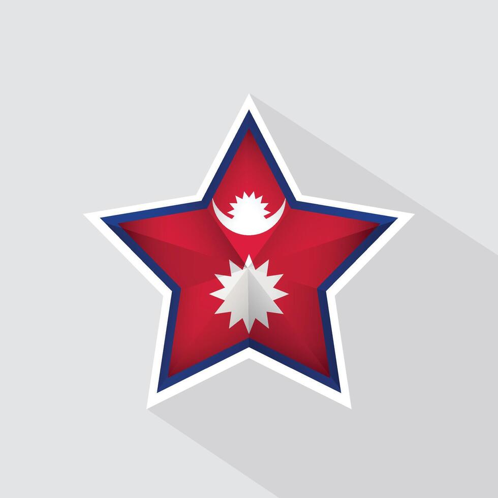 Nepal Flag Star Shape Icon vector